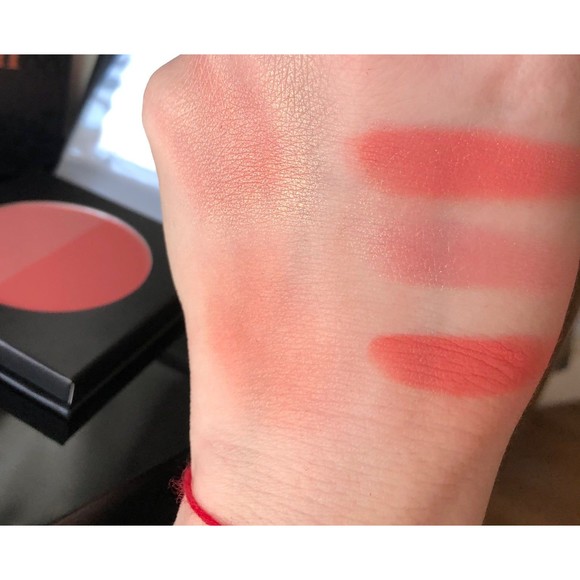 NIB Araceli Beauty Las Flores Dahlia & Leila Blush Duo Shimmer Matte Coral Pink - Picture 8 of 12